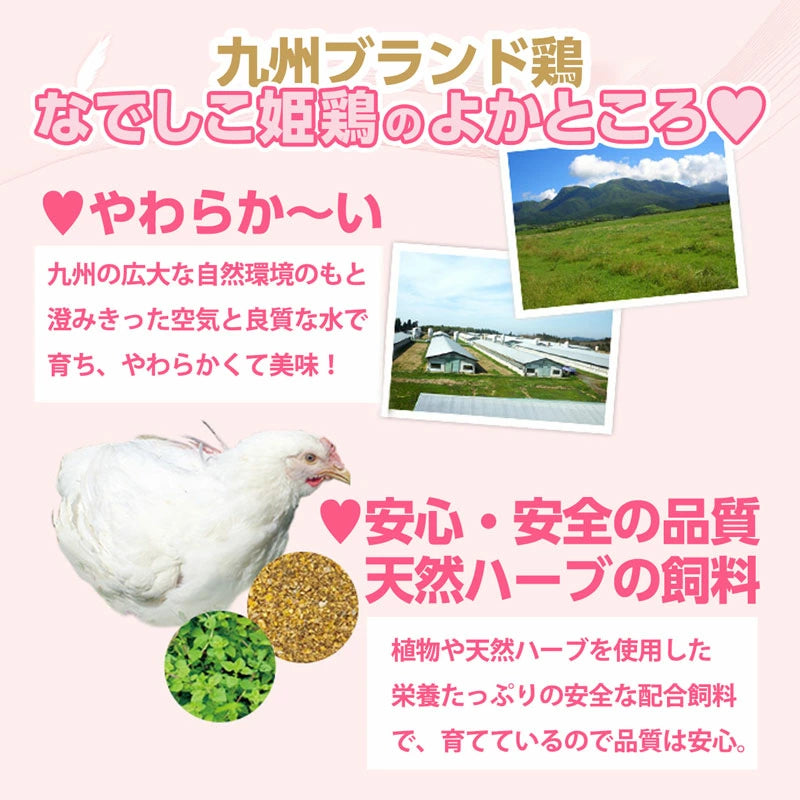 九州ブランド　なでしこ姫鶏 中抜き 1羽 約2.2kg【ローストチキン用】